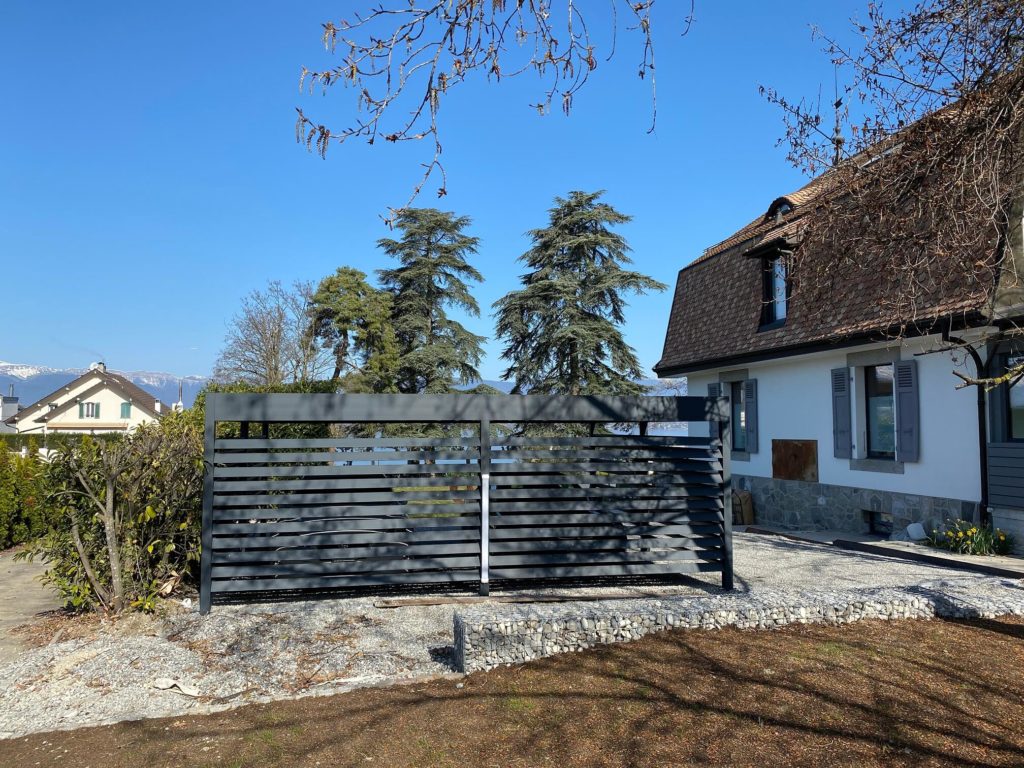 Carport alu double sur mesure près de Genève.