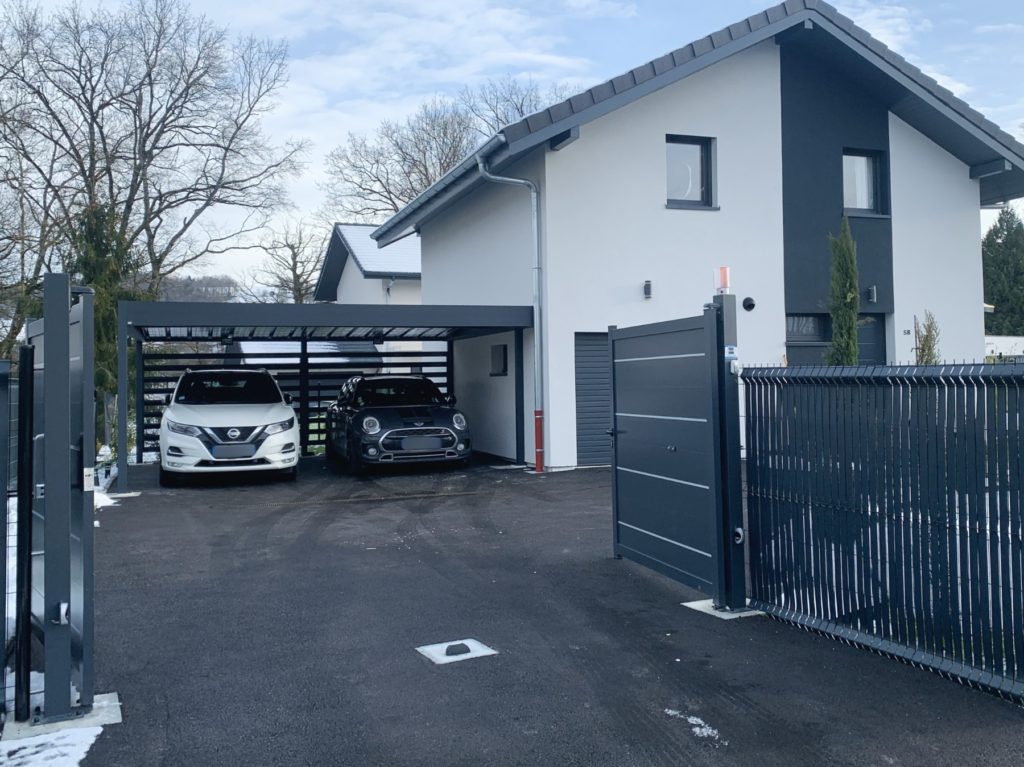 carport aluminium double sur mesure à aix-les-bains.