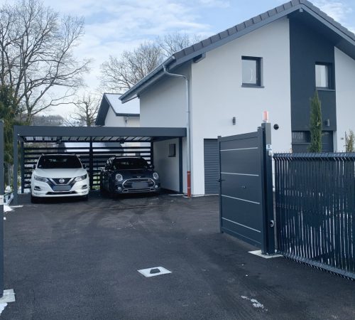 carport aluminium double sur mesure à aix-les-bains.