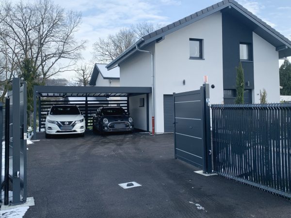 carport aluminium double sur mesure à aix-les-bains.