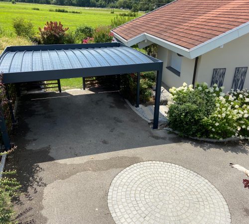 carport aluminium à toit plat à feigères