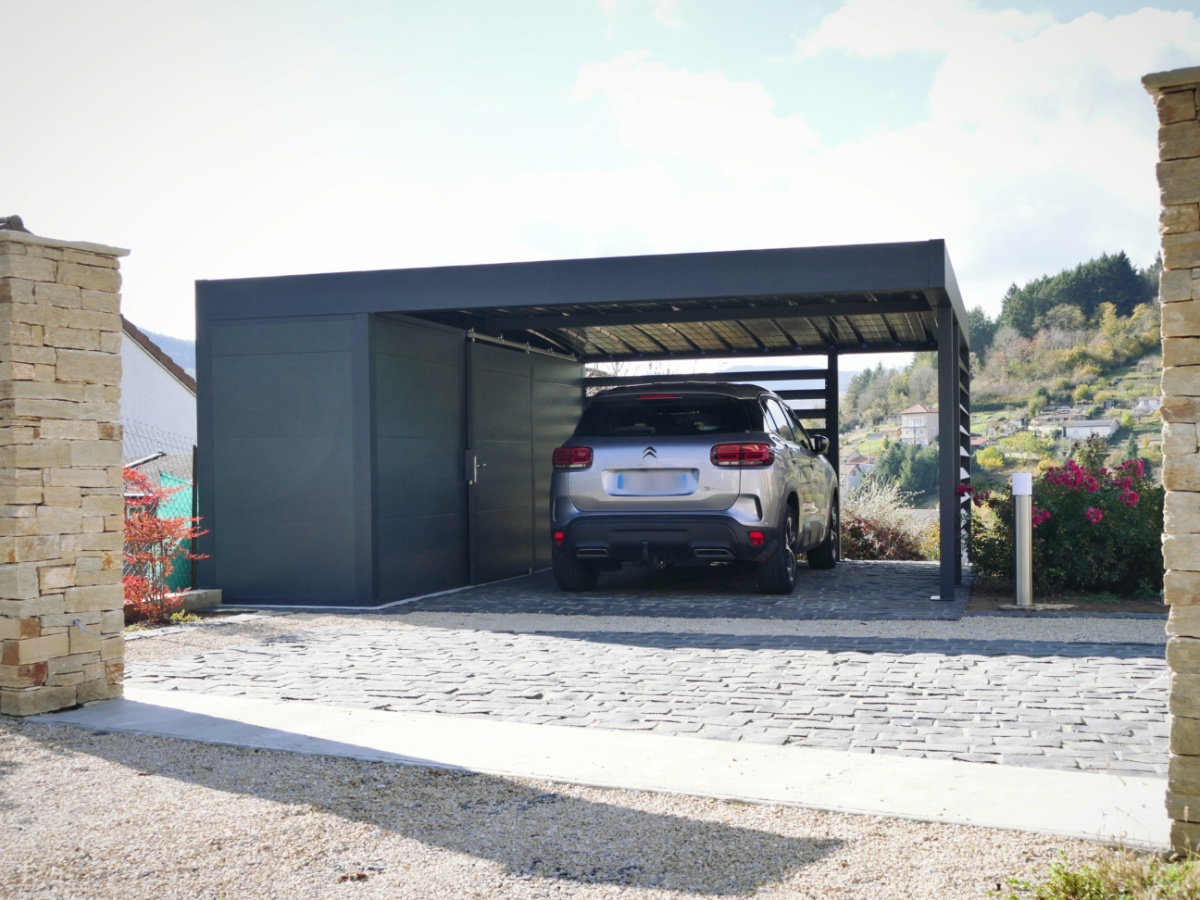 carport autoporté avec abri fermé à tarare