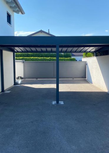 carport 2 voitures autoporté à toit plat à chavanne-des-bois