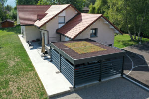 carport sur mesure toit vegetal vue aerienne1