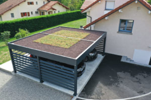 carport sur mesure toit vegetal vue aerienne3