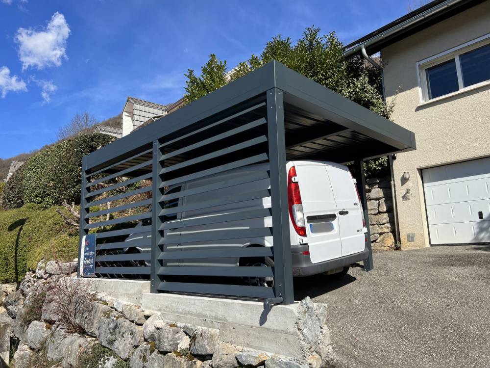 abri voiture aluminium haut de gamme à châles