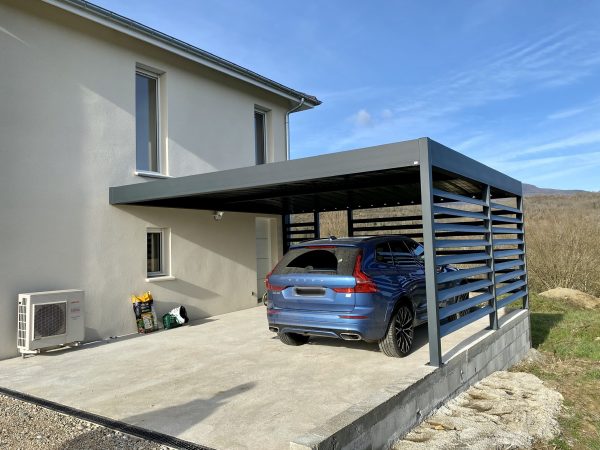 carport adosse alu haut de gamme a arbois en bugey