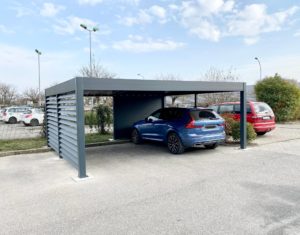 carport alu double pour l'agence de gex.