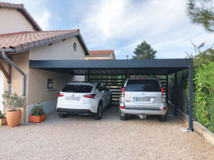 carport alu double sur mesure toit plat dommartin