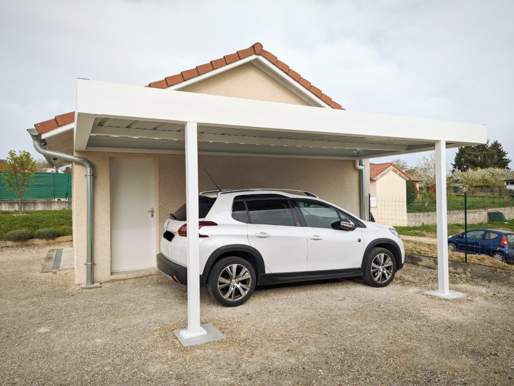 carport alu une voiture à saint-clair-du-rhône