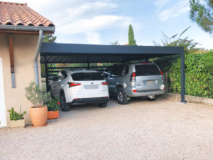 carport alumininum double sur mesure toit plat dommartin