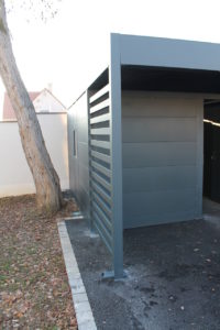 carport aluminium double gris