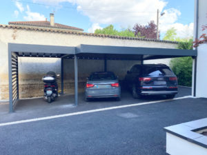 carport double en aluminium à toit plat à ecully