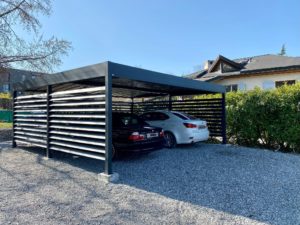 carport aluminium sur mesure double toit plat geneve