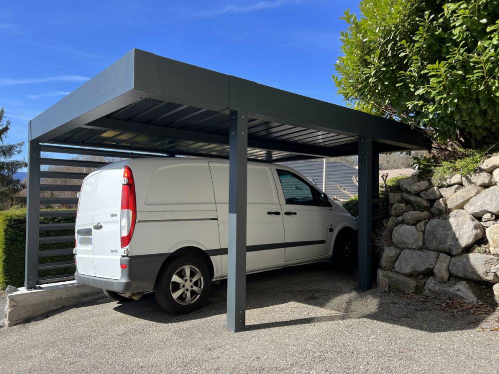 carport autoporté pour utilitaire à châles