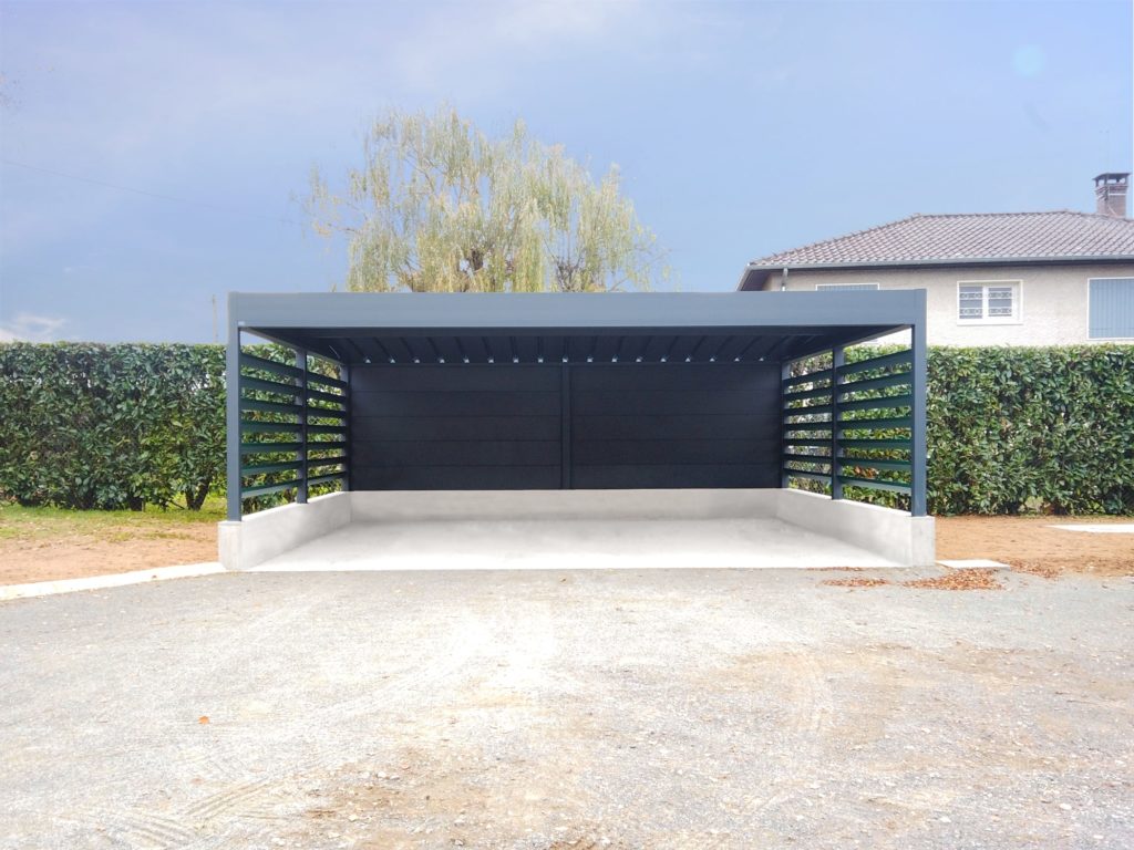 carport deux voitures sur mesure en alu à belleville.