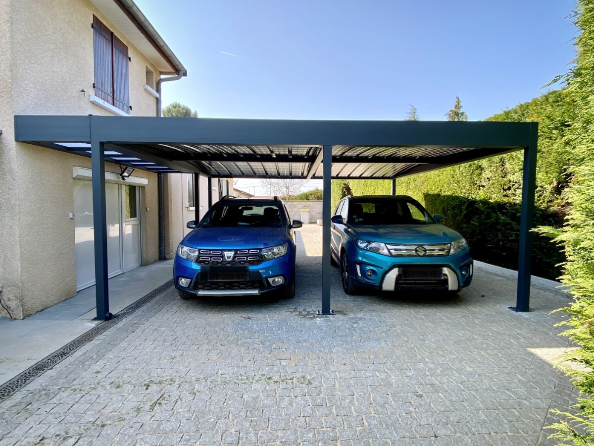 carport double adossé moderne à frontenas