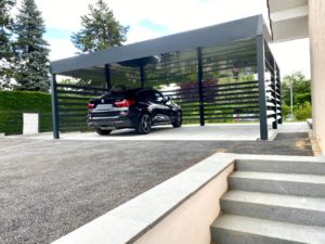 carport alu double végétalisé à cessy