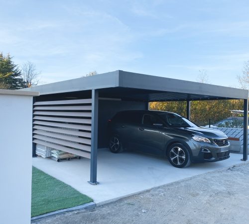 carport double aluminium avec abri bâti à bordeaux