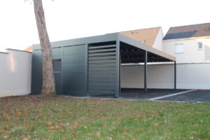 carport sur mesure alu double gris