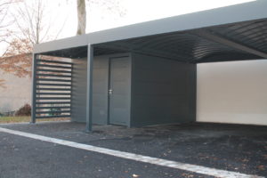 carport sur mesure aluminium double gris