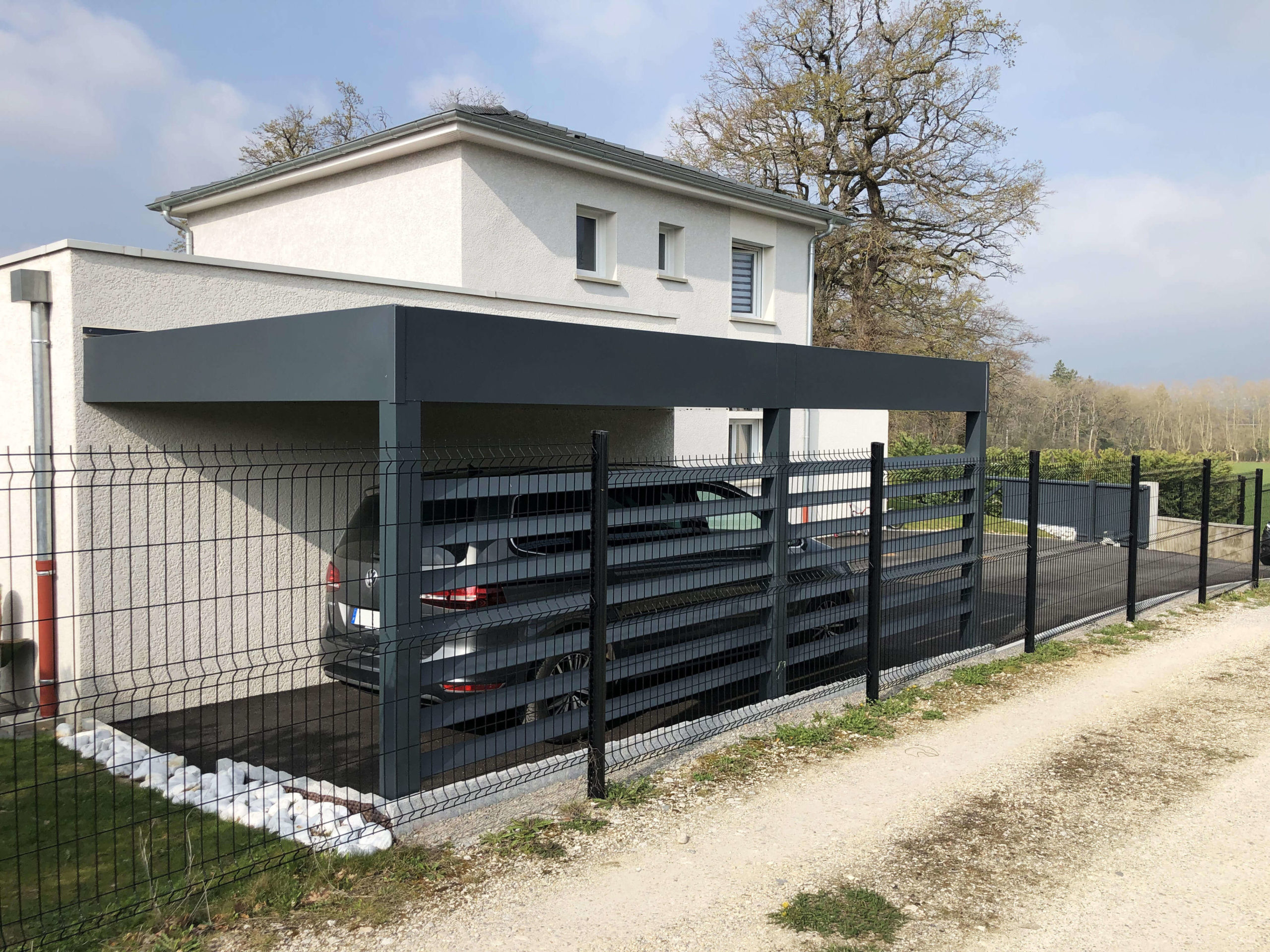 carport végétalisé en aluminium