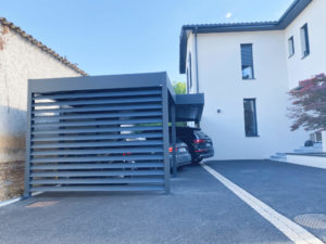 double carport alu toit plat ecully