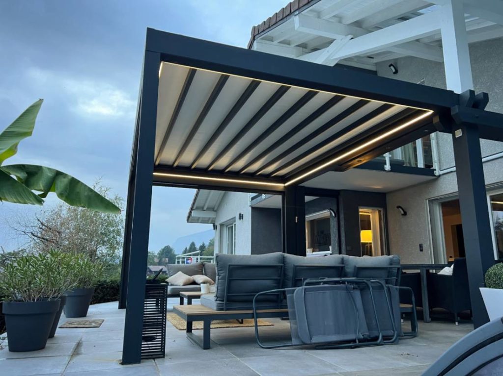 pergola moderne alu toile retractable ayse