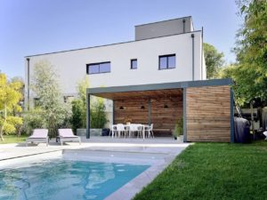 pool house aluminium et bois vienne isere