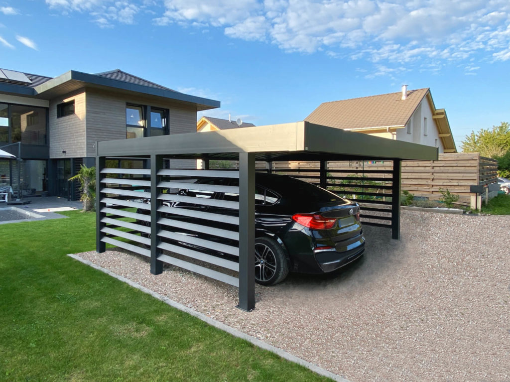 Carport en alu sur mesure à toit plat à Bon-en-Chablais