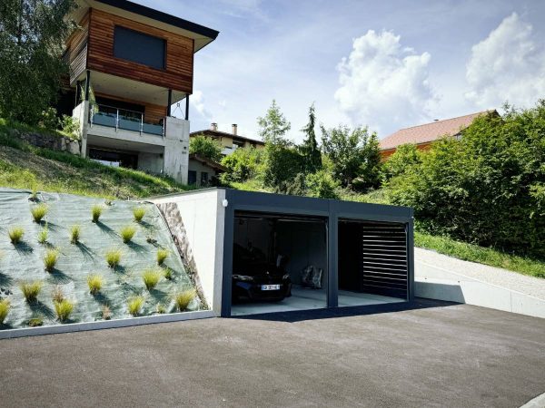 carport-double-aluminium-semi-enterré-haute-savoie